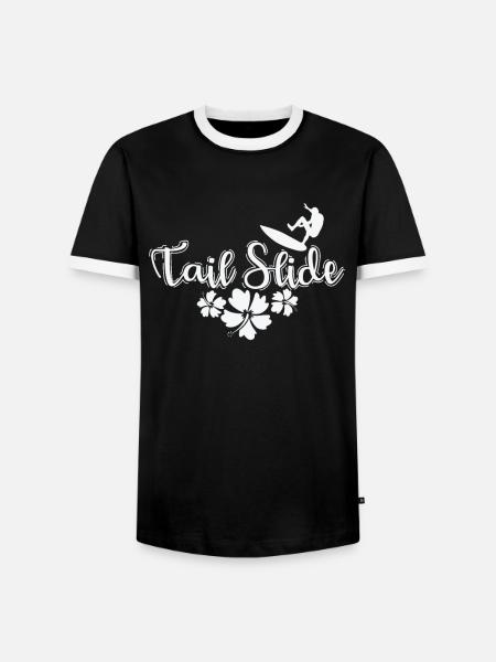 Tail Slide Surfing - Männer Kontrast-T-Shirt - Schwarz/Weiß