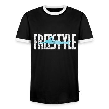 Nage libre - T-shirt contrasté Homme - noir/blanc - Devant - AI Model Female 172 light (172cm) & AI Model Male 178 light (178cm)