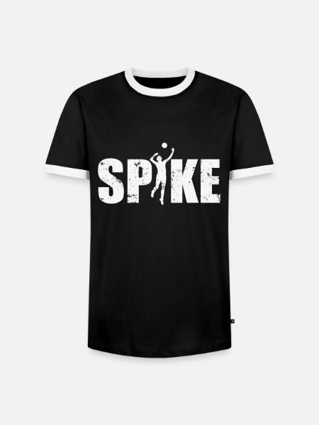 Spike Volleyball - Männer Kontrast-T-Shirt - Schwarz/Weiß