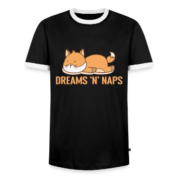Dreams 'n' Naps Pajamas Pajamas - Men's Ringer Shirt - black/white - Front - AI Model Female 172 light (172cm) & AI Model Male 178 light (178cm)