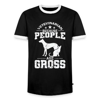 Veterinarian Because People are Gross - Männer Kontrast-T-Shirt - Schwarz/Weiß - Vorne - AI Model Female 172 light (172cm) & AI Model Male 178 light (178cm)