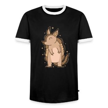 Armadillo desert animal - Men's Ringer Shirt - black/white - Front - AI Model Female 172 light (172cm) & AI Model Male 178 light (178cm)