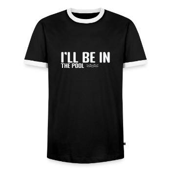 Je serai dans le sport de natation en piscine - T-shirt contrasté Homme - noir/blanc - Devant - AI Model Female 172 light (172cm) & AI Model Male 178 light (178cm)