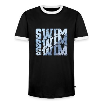 Swim Sport Training - Men's Ringer Shirt - black/white - Front - AI Model Female 172 light (172cm) & AI Model Male 178 light (178cm)