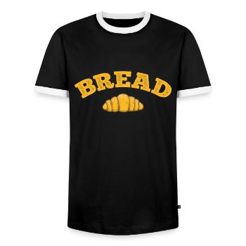 Bread Baker Oven Baked Goods - Men's Ringer Shirt - black/white - Front - AI Model Female 172 light (172cm) & AI Model Male 178 light (178cm)