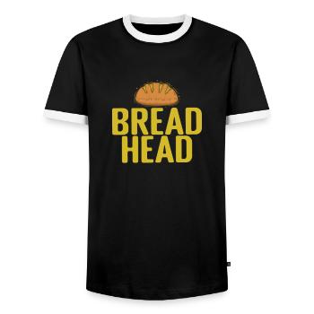 Bread Head Baker Bakery - Men's Ringer Shirt - black/white - Front - AI Model Female 172 light (172cm) & AI Model Male 178 light (178cm)