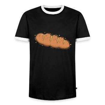 Le pain est un délicieux produit de boulangerie - T-shirt contrasté Homme - noir/blanc - Devant - AI Model Female 172 light (172cm) & AI Model Male 178 light (178cm)