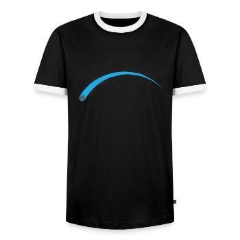Shooting Star, Space, Sky, Light - Men's Ringer Shirt - black/white - Front - AI Model Female 172 light (172cm) & AI Model Male 178 light (178cm)