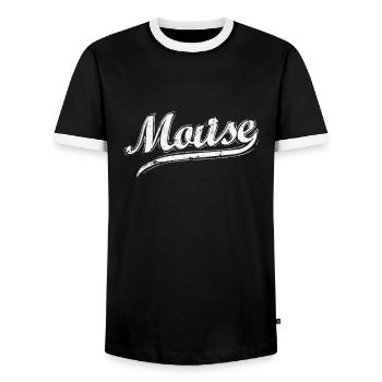 Mouse Rodent Cheese Mammal - Men's Ringer Shirt - black/white - Front - AI Model Female 172 light (172cm) & AI Model Male 178 light (178cm)