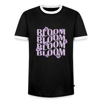 Bloom Orchidee Pflanze Blume - Männer Kontrast-T-Shirt - Schwarz/Weiß - Vorne - AI Model Female 172 light (172cm) & AI Model Male 178 light (178cm)