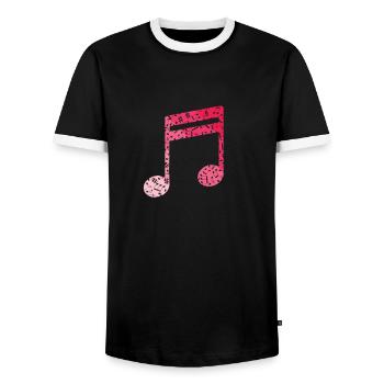 Noten Musik Musikton Takt - Männer Kontrast-T-Shirt - Schwarz/Weiß - Vorne - AI Model Female 172 light (172cm) & AI Model Male 178 light (178cm)
