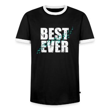 Best Ever Music Music Tone - Men's Ringer Shirt - black/white - Front - AI Model Female 172 light (172cm) & AI Model Male 178 light (178cm)