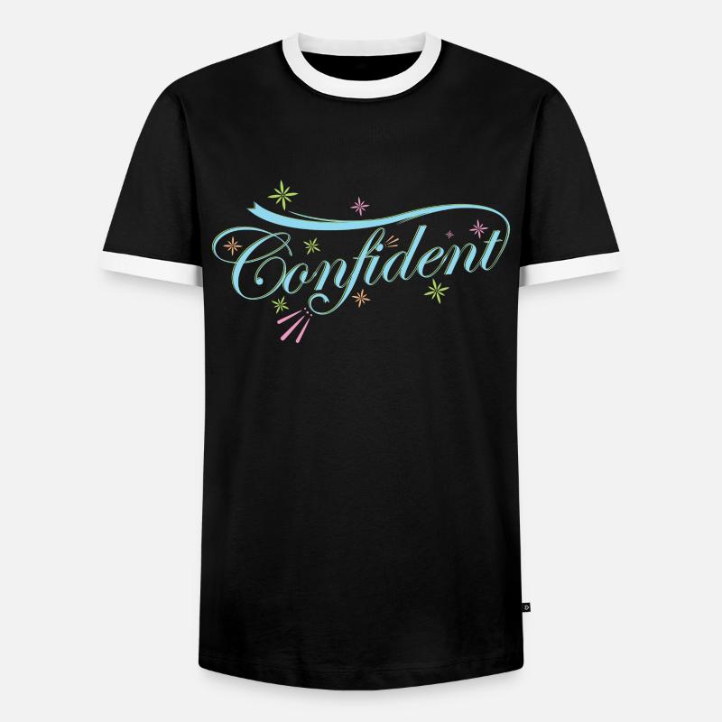 Confident "Confident" - Men's Ringer Shirt - black/white