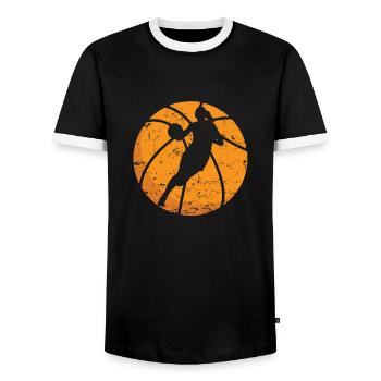 Basket-ball Filles Femmes Sports Hoop - T-shirt contrasté Homme - noir/blanc - Devant - AI Model Female 172 light (172cm) & AI Model Male 178 light (178cm)
