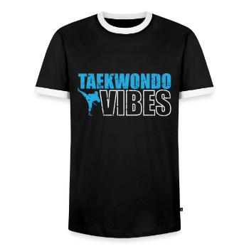 Taekwondo Vibes Martial Arts Martial Arts - Men's Ringer Shirt - black/white - Front - AI Model Female 172 light (172cm) & AI Model Male 178 light (178cm)