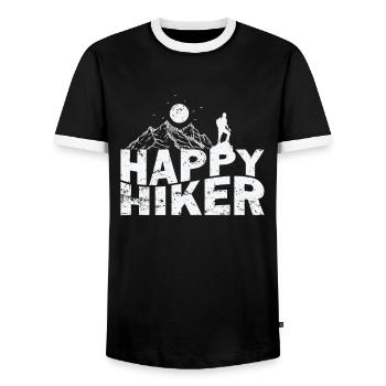 Bonne nature randonneuse - T-shirt contrasté Homme - noir/blanc - Devant - AI Model Female 172 light (172cm) & AI Model Male 178 light (178cm)