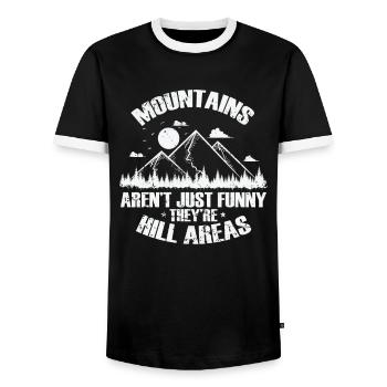 Les montagnes ne sont pas seulement drôles, ce sont des zones de collines - T-shirt contrasté Homme - noir/blanc - Devant - AI Model Female 172 light (172cm) & AI Model Male 178 light (178cm)