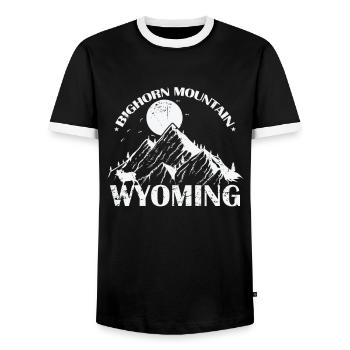 Bighorn Mountain, Wyoming, Montana, États-Unis - T-shirt contrasté Homme - noir/blanc - Devant - AI Model Female 172 light (172cm) & AI Model Male 178 light (178cm)