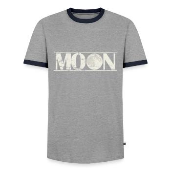Lune Ciel Nocturne - T-shirt contrasté Homme - gris/marine  - Devant - AI Model Female 172 light (172cm) & AI Model Male 178 light (178cm)