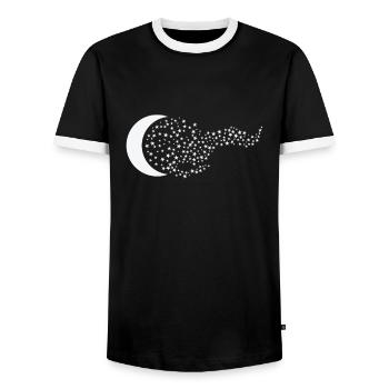 Moon, Night Sky, Space - Men's Ringer Shirt - black/white - Front - AI Model Female 172 light (172cm) & AI Model Male 178 light (178cm)