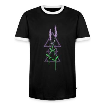 Parfum de plante de jardin lavande - T-shirt contrasté Homme - noir/blanc - Devant - AI Model Female 172 light (172cm) & AI Model Male 178 light (178cm)