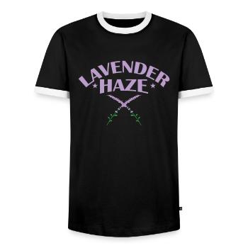 Arôme de jardin de plante Lavender Haze - T-shirt contrasté Homme - noir/blanc - Devant - AI Model Female 172 light (172cm) & AI Model Male 178 light (178cm)