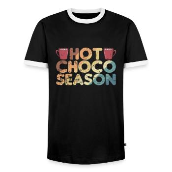 Hot Choco Season Candy Cacao - T-shirt contrasté Homme - noir/blanc - Devant - AI Model Female 172 light (172cm) & AI Model Male 178 light (178cm)