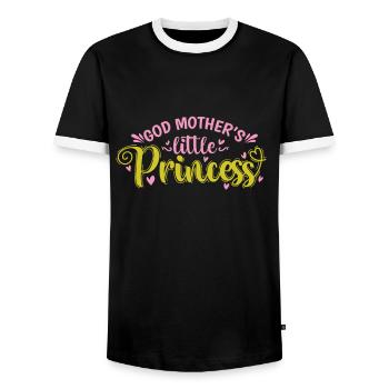 God Mother's little Princess - Men's Ringer Shirt - black/white - Front - AI Model Female 172 light (172cm) & AI Model Male 178 light (178cm)