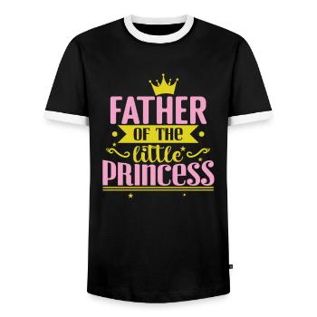 Father of the little Princess - Men's Ringer Shirt - black/white - Front - AI Model Female 172 light (172cm) & AI Model Male 178 light (178cm)