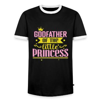 Godfather of the little Princess - Men's Ringer Shirt - black/white - Front - AI Model Female 172 light (172cm) & AI Model Male 178 light (178cm)