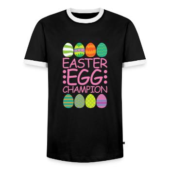 Easter Egg Champion Osterhase - Männer Kontrast-T-Shirt - Schwarz/Weiß - Vorne - AI Model Female 172 light (172cm) & AI Model Male 178 light (178cm)