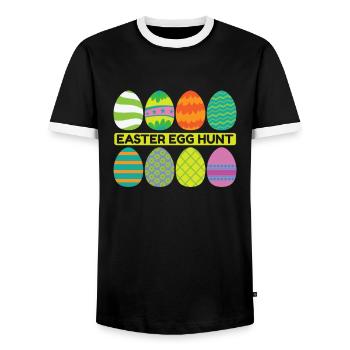 Easter Egg hunt Spring Beginning - Men's Ringer Shirt - black/white - Front - AI Model Female 172 light (172cm) & AI Model Male 178 light (178cm)