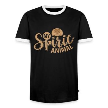 My Spirit Animal Lemming Rodent - Men's Ringer Shirt - black/white - Front - AI Model Female 172 light (172cm) & AI Model Male 178 light (178cm)