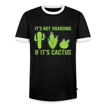 Ce n’est pas de la thésaurisation si c’est une plante de cactus - T-shirt contrasté Homme - noir/blanc - Devant - AI Model Female 172 light (172cm) & AI Model Male 178 light (178cm)