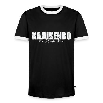 Kajukenbo Sibak Honolulu Hawaï Karaté Judo - T-shirt contrasté Homme - noir/blanc - Devant - AI Model Female 172 light (172cm) & AI Model Male 178 light (178cm)