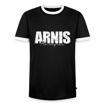 Arnis 9ème degré Kali Arts martiaux philippins - T-shirt contrasté Homme - noir/blanc - Devant - AI Model Female 172 light (172cm) & AI Model Male 178 light (178cm)