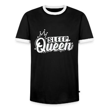 Sleep Queen Dreaming Night - Men's Ringer Shirt - black/white - Front - AI Model Female 172 light (172cm) & AI Model Male 178 light (178cm)