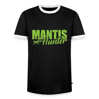 Mantis Hunter - Männer Kontrast-T-Shirt - Schwarz/Weiß - Vorne - AI Model Female 172 light (172cm) & AI Model Male 178 light (178cm)