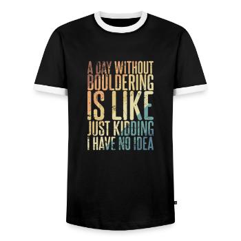 Une journée sans escalade de bloc ne ressemble à aucune idée - T-shirt contrasté Homme - noir/blanc - Devant - AI Model Female 172 light (172cm) & AI Model Male 178 light (178cm)