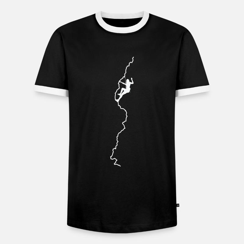 Bouldern Klettern mit Körpergewicht - Männer Kontrast-T-Shirt - Schwarz/Weiß