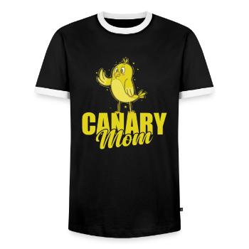 Canary Bird Mom - Men's Ringer Shirt - black/white - Front - AI Model Female 172 light (172cm) & AI Model Male 178 light (178cm)