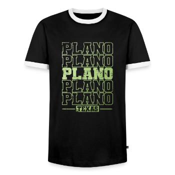 Plano, Texas, a city in the United States - Men's Ringer Shirt - black/white - Front - AI Model Female 172 light (172cm) & AI Model Male 178 light (178cm)