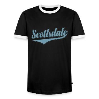 Scottsdale, Arizona City in the USA - Men's Ringer Shirt - black/white - Front - AI Model Female 172 light (172cm) & AI Model Male 178 light (178cm)