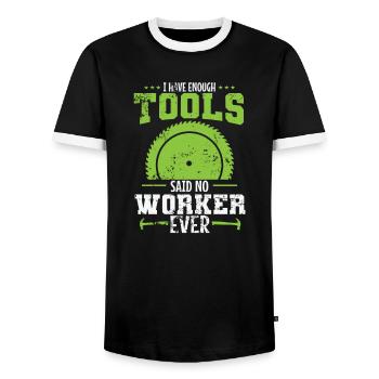 I love my Tools said no Worker ever - Männer Kontrast-T-Shirt - Schwarz/Weiß - Vorne - AI Model Female 172 light (172cm) & AI Model Male 178 light (178cm)