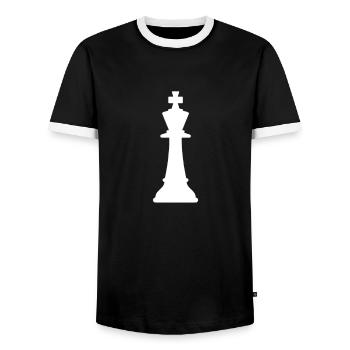 King Chess Piece - Men's Ringer Shirt - black/white - Front - AI Model Female 172 light (172cm) & AI Model Male 178 light (178cm)