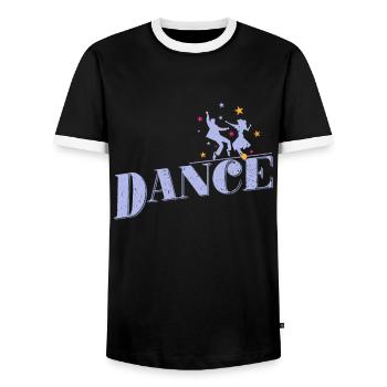 Dance couple "Dance" - Men's Ringer Shirt - black/white - Front - AI Model Female 172 light (172cm) & AI Model Male 178 light (178cm)