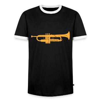 Sons de musique de trompette - T-shirt contrasté Homme - noir/blanc - Devant - AI Model Female 172 light (172cm) & AI Model Male 178 light (178cm)