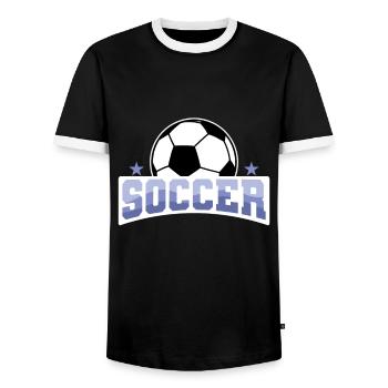 Football « Soccer » Football récréatif - T-shirt contrasté Homme - noir/blanc - Devant - AI Model Female 172 light (172cm) & AI Model Male 178 light (178cm)