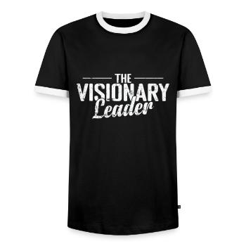 Le leader visionnaire - T-shirt contrasté Homme - noir/blanc - Devant - AI Model Female 172 light (172cm) & AI Model Male 178 light (178cm)