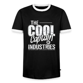 The Cool Captain of Industries - Männer Kontrast-T-Shirt - Schwarz/Weiß - Vorne - AI Model Female 172 light (172cm) & AI Model Male 178 light (178cm)